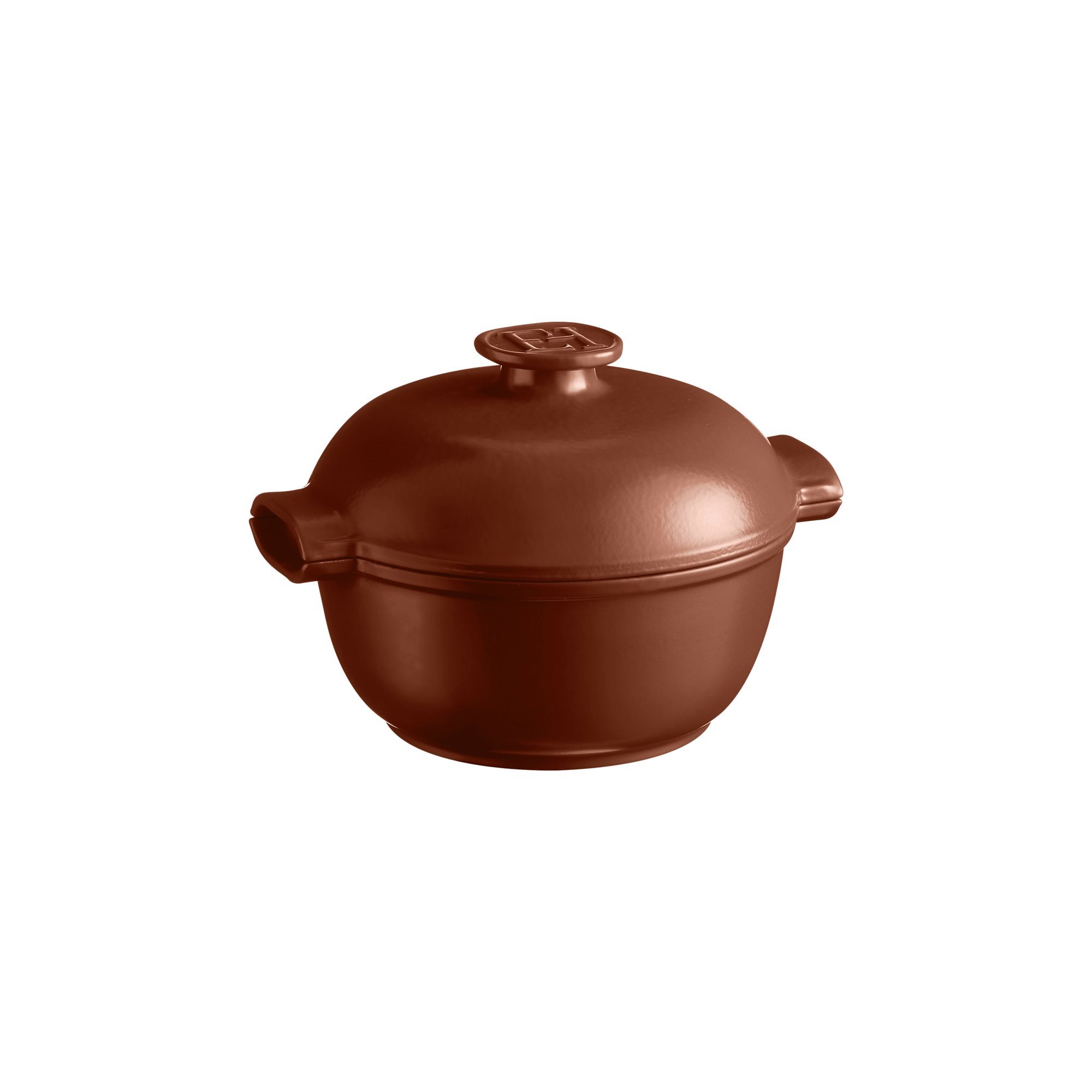 Кастрюля 2,0 л. d=22,5 см. h=18 см. с крышкой (индукция) коричневая керам Emile Henry /1/