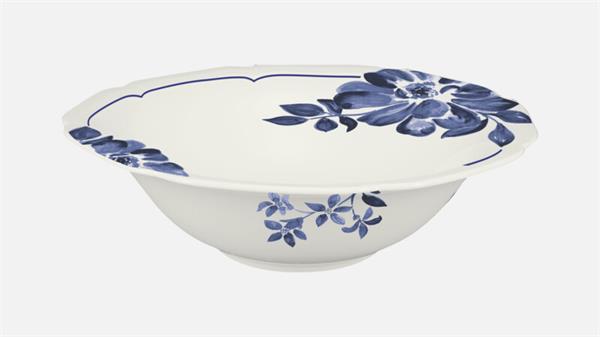 Салатник 24 см, 1 л, декор синий, FLORAL CREATE