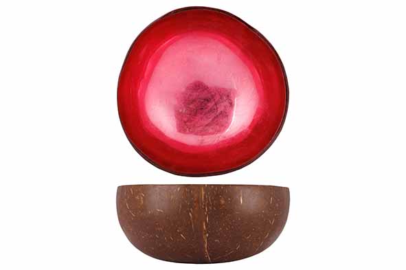 Чаша декоративная METALLIC DARK PINK LEAF D14CM
