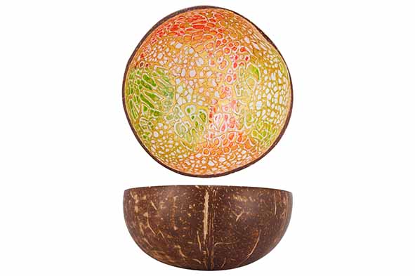 Чаша декоративная LIME GREEN / RED EGGSHELLD14CM