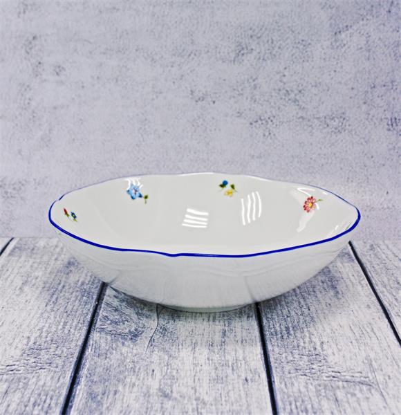 Салатник 1 л, d 21 см h 6,5 см, фарфор, Grazia с деколью Цветы
