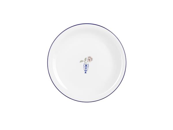 Тарелка мелкая 22 см, кант синий, Vaso Piccolo DS15