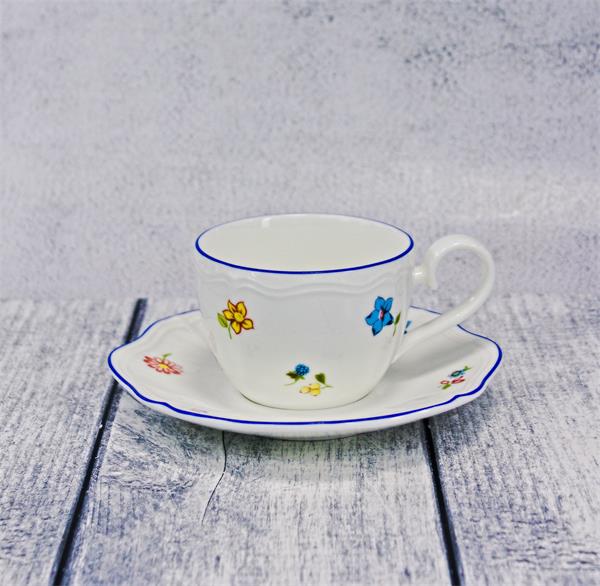 Блюдце d 16 см h  2,2 см, фарфор, Grazia с деколью Цветы