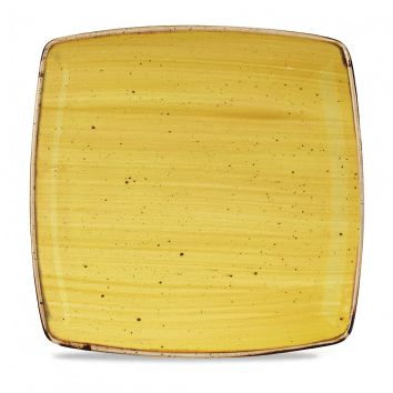Тарелка мелкая квадратная 26,8см, без борта, Stonecast, цвет Mustard Seed Yellow