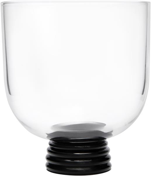 Бокал 360 мл, d 9 см h 10,2 см, цвет прозрачный / черный, Trevi