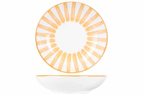 Розетка d 10,3 см h 2,3 см, цвет белый / оранжевый