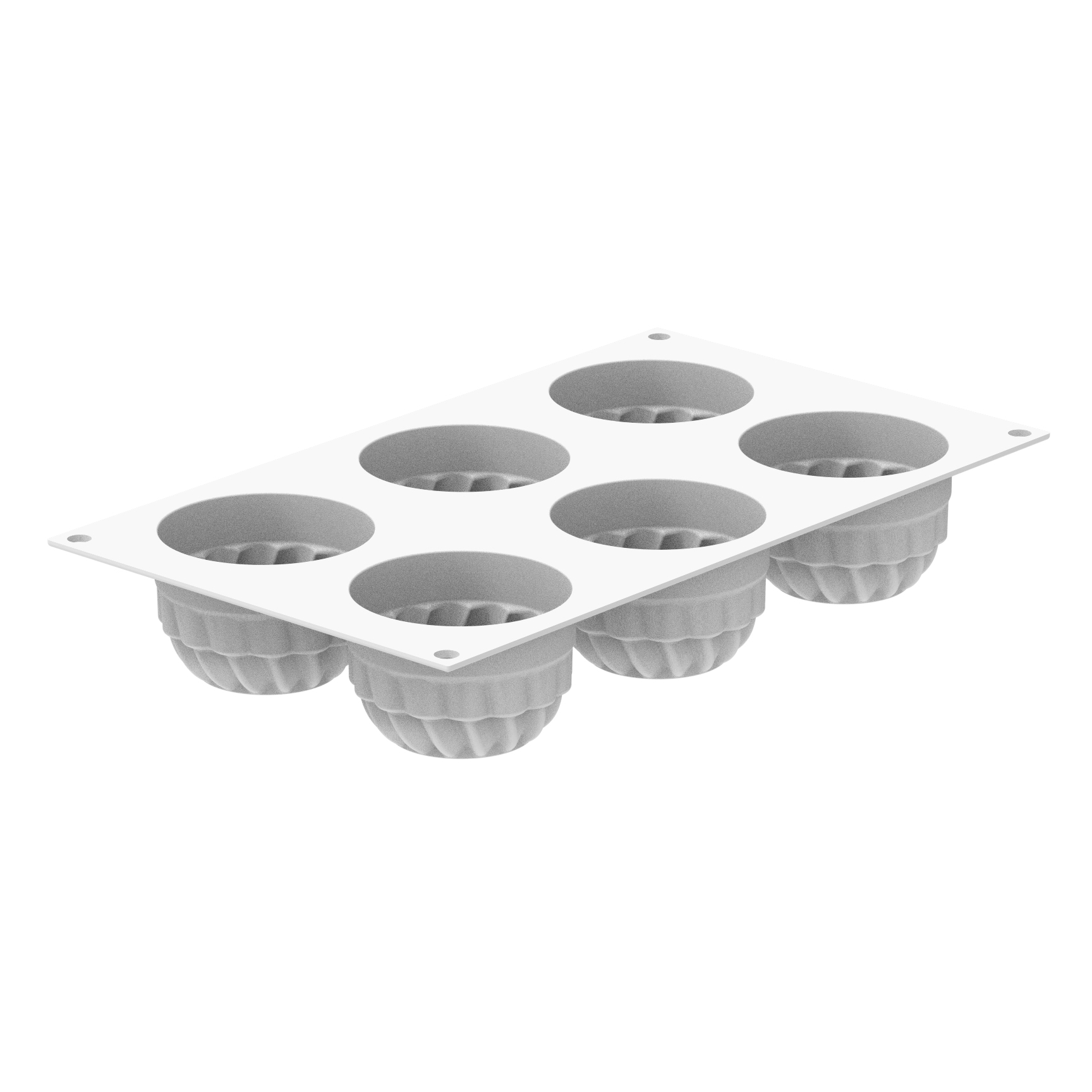 Форма для выпечки  6 ячеек 142 мл. d=70 мм. h=48 мм. Прямо в сердце круг силикон, 4 подложки Silikomart /1/10/