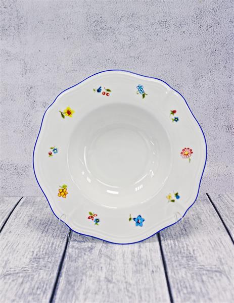 Тарелка глубокая / для пасты 280 мл, d 24,5 см h 4,3 см, фарфор, Grazia с деколью Цветы