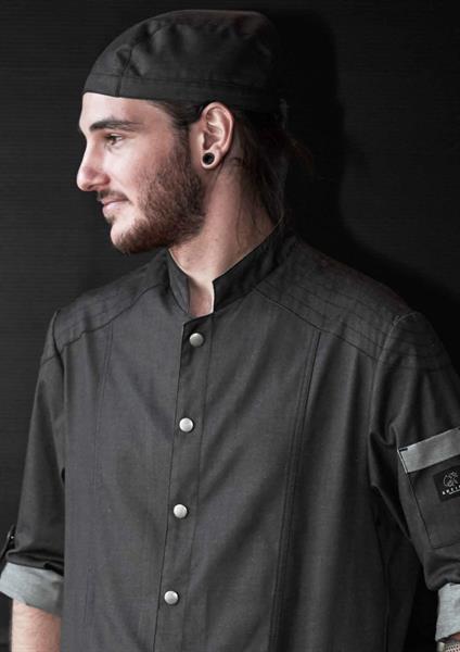 Куртка поварская, д/р, 52%хлопок, 45% пол-р, 3%эластан, denim look anthracite