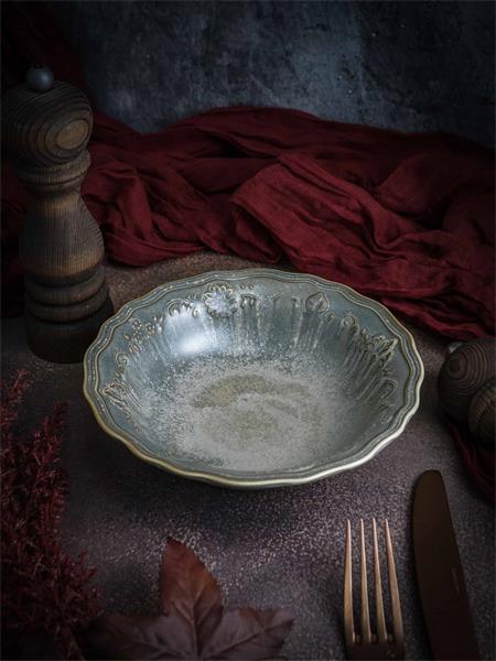 Салатник 750 мл, d 23 см h 5,4 см, фарфор, Vintage