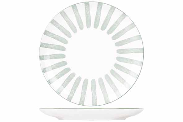 Тарелка мелкая d 26,7 см, цвет белый / зеленый