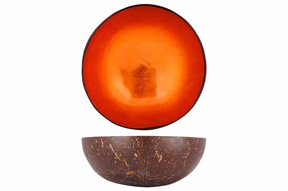 Чаша декоративная METALLIC ORANGE LEAF D14CM