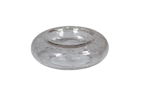 Блюдо Donat, прозрачное d 17 см h 5 см Crackled glass