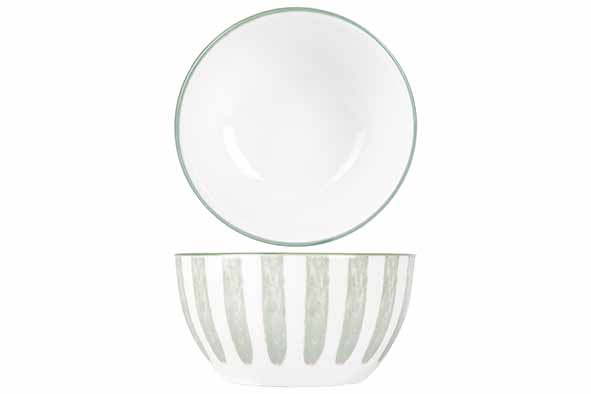 Салатник d 11,5 см h 6,1 см, цвет белый / зеленый