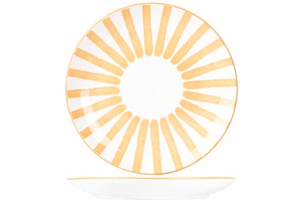 Тарелка мелкая d 20,5 см, цвет белый / оранжевый