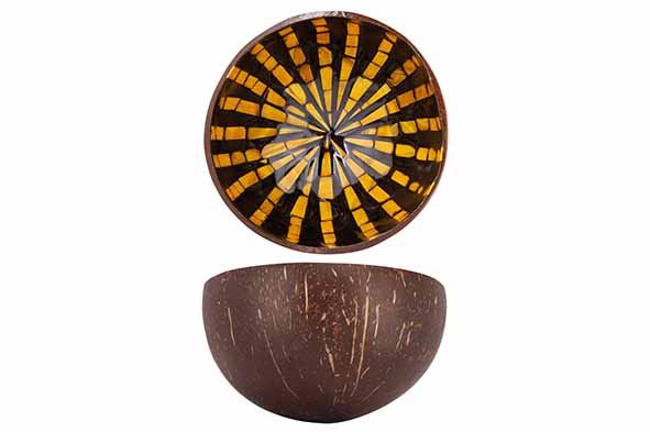 Чаша декоративная YELLOW MOSAIC STAR D14CM