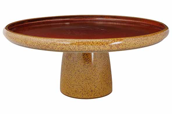 Блюдо на ножке d 29 см h 12,5 см, Elements Mustard