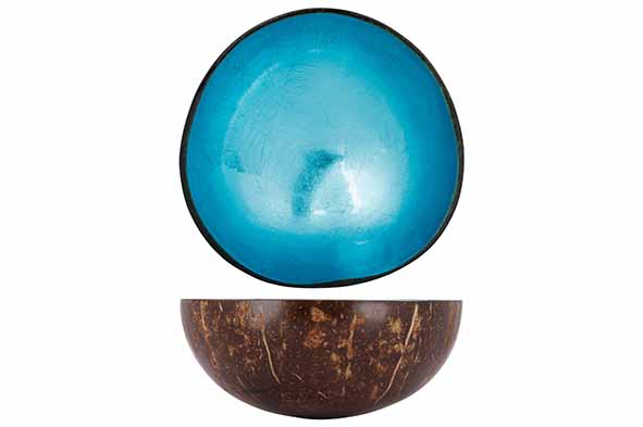 Чаша декоративная METALLIC TURQUOISE LEAF D14CM