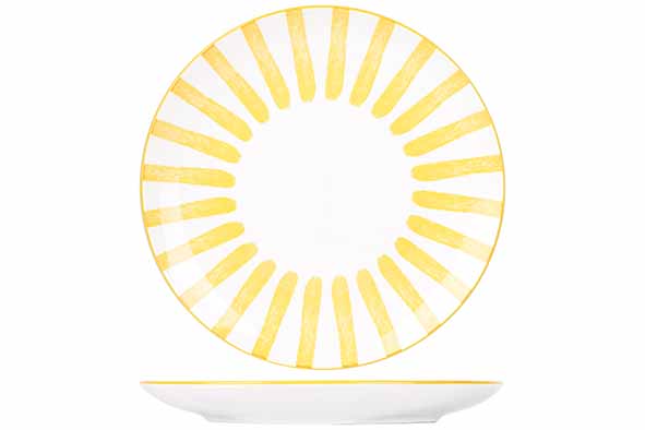 Тарелка мелкая d 26,7 см, цвет белый / желтый