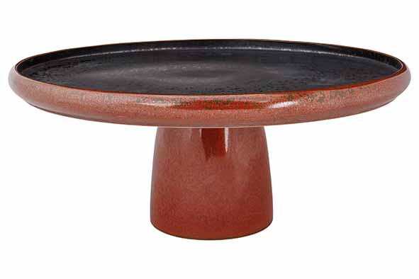 Блюдо на ножке d 29 см h 12,5 см, Elements Maroon