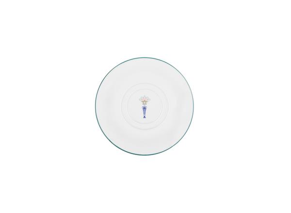 Блюдце для чайной чашки 15 см, кант зеленый, Vaso Piccolo DS19