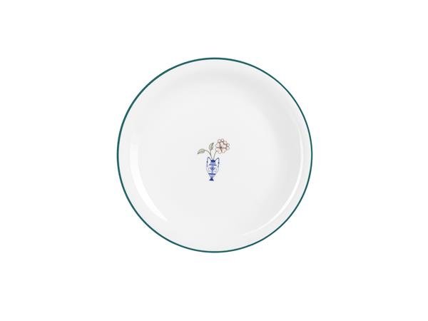 Тарелка мелкая 22 см, кант зеленый, Vaso Piccolo DS15
