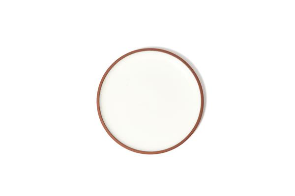 Тарелка мелкая d 21 см h 1,5 см, керамика, цвет терракотовый / белый, Terra