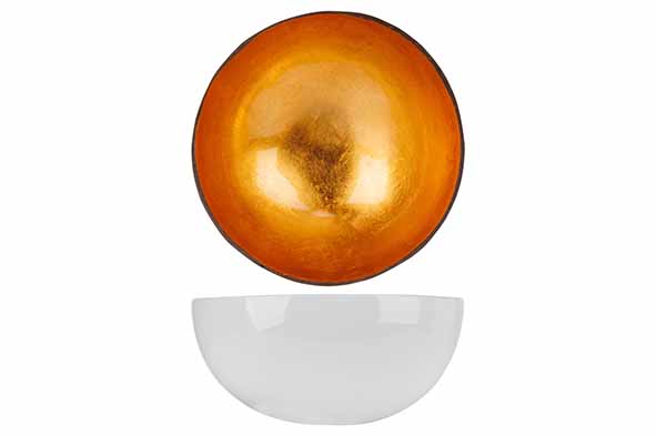 Чаша декоративная METALLIC GOLD LEAF D14CMWHITE OUTSIDE