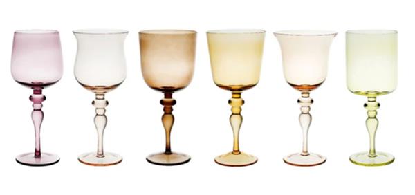 Набор бокалов разной формы (6 шт) H 20 см, цвет Nuance Ambra/Rosa, стекло, DISEGUALE