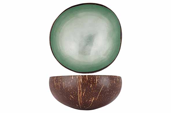 Чаша декоративная METALLIC MINT GREEN LEAF D14CM