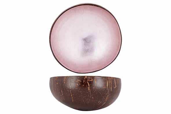 Чаша декоративная METALLIC SOFT PINK LEAF D14CM