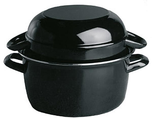 Кастрюля 5,0 л. нерж. d=25,5 см. h=21,5 см. для мидий черная APS /1/4/