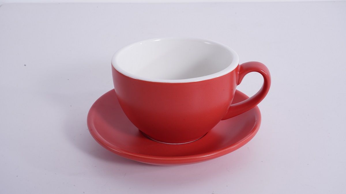 Кофейно-чайная пара Barista (Бариста) 350 мл,красный-матовый цвет, P.L.