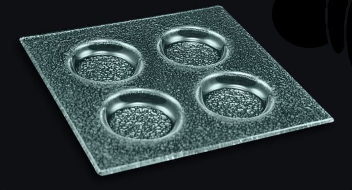 Менажница 4-х секц. 200*200 мм. ячейка 60*60*10 мм. стекло 3D /1/10/