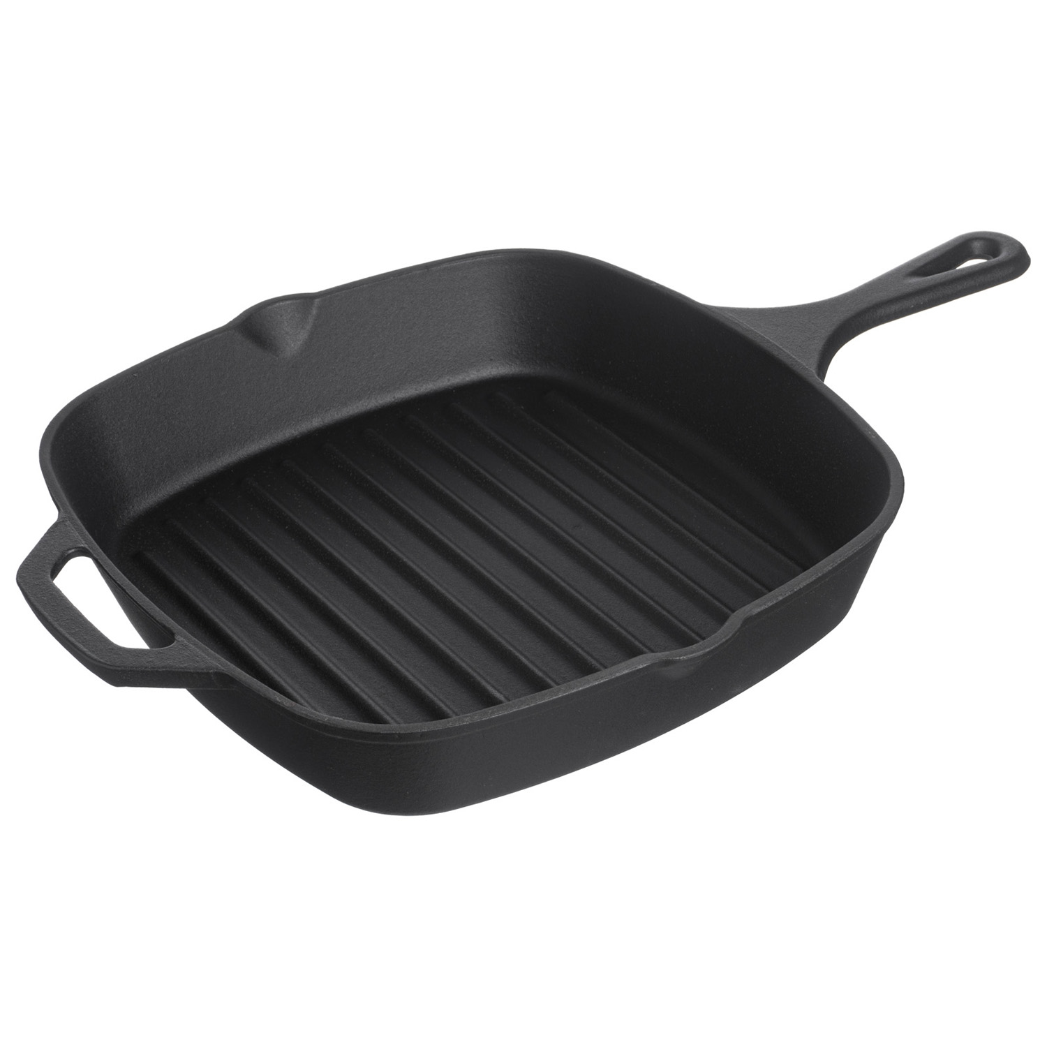 Сковорода-гриль 24*24 см. h=5 см. 2 л. черная, чугун. /1/